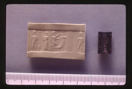 <N_LPB2-19> [Isin-Larsa Period: Early Second Millennium B.C.] Cylinder seal and its impression